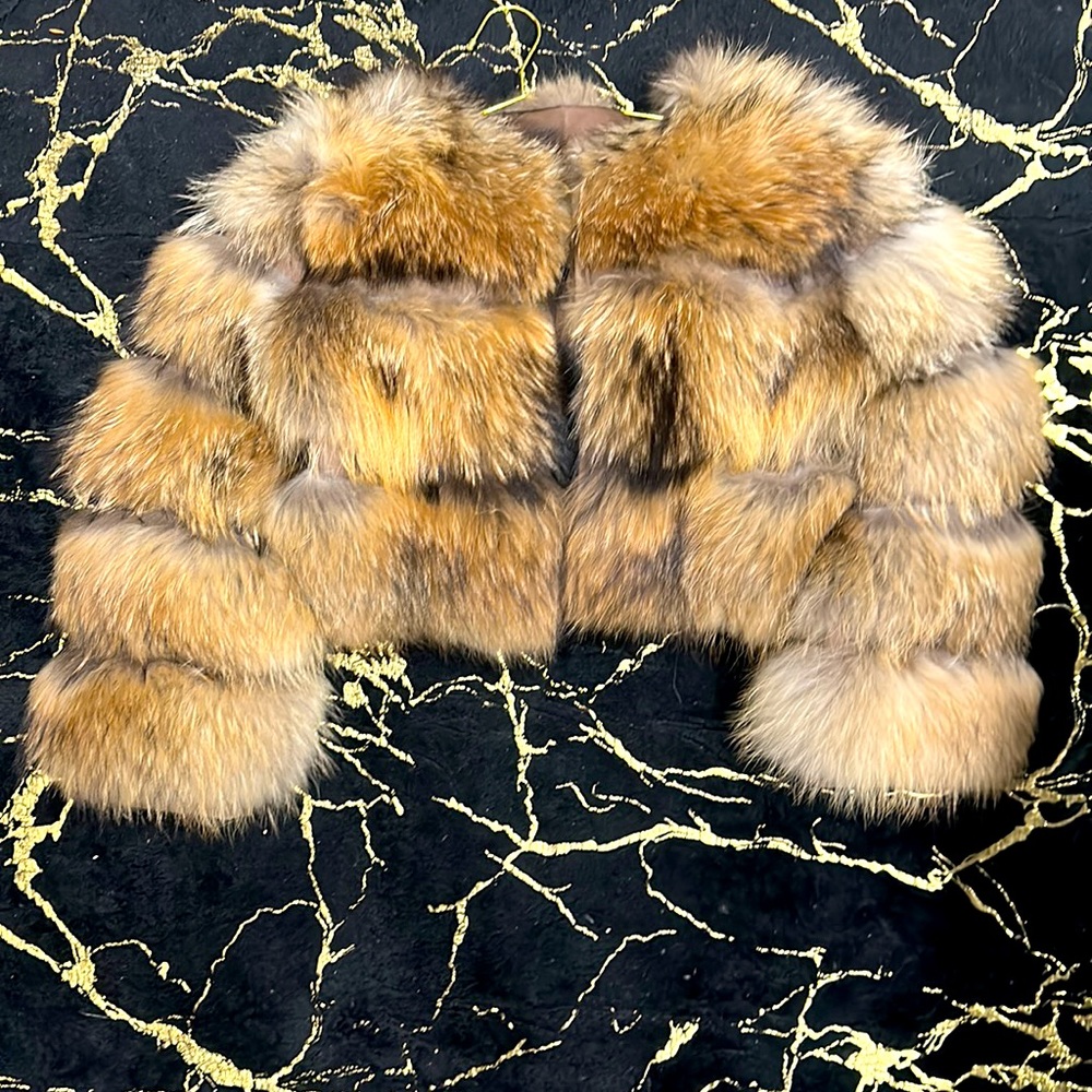 Maomaokong Real Fox Fur Bomber Coat Women - Large